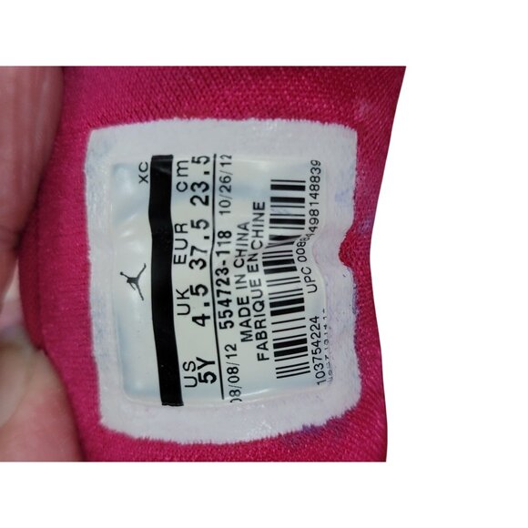 Nike Air Jordan 1 Low White/Pink Sneakers Size 5Y Youth - Picture 6 of 7